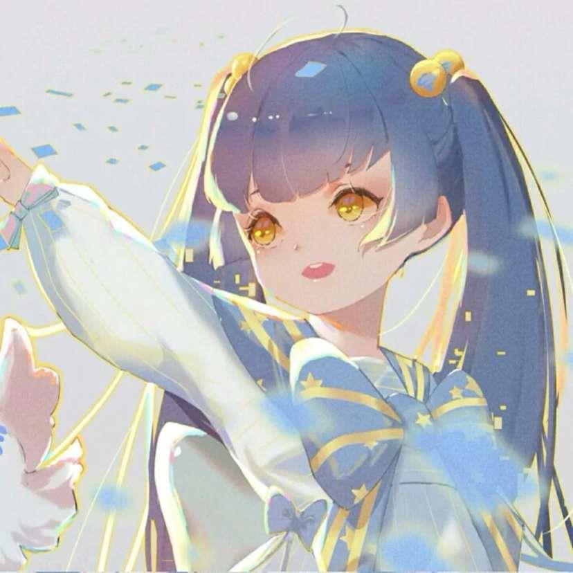 清新温柔动漫蓝色系女生头像图片