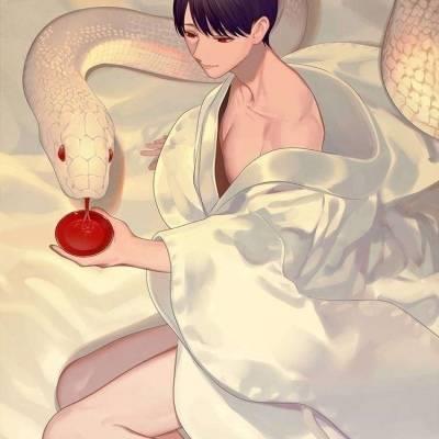 蛇与少年动漫暗黑系男高冷男生头像图片