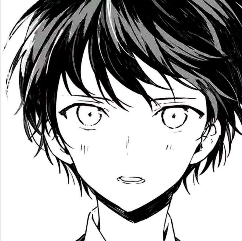 动漫男头_黑白漫画风男生头像图片