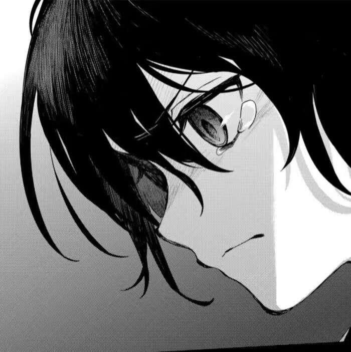 动漫男头_黑白漫画风男生头像图片