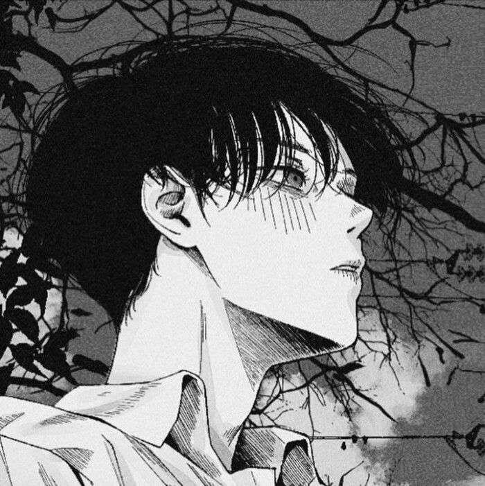 动漫男头_黑白漫画风男生头像图片