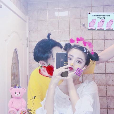 默契的恩爱情头·真人情侣合拍头像图片