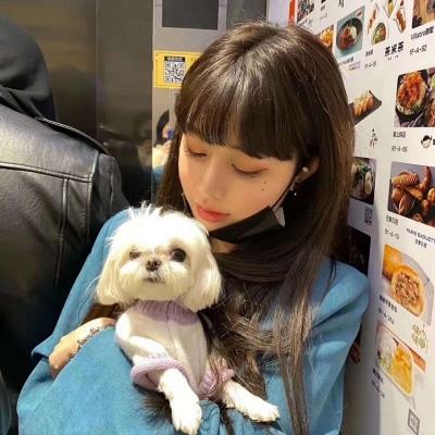 漂亮的女生与可爱宠物温馨来日方长头像图片