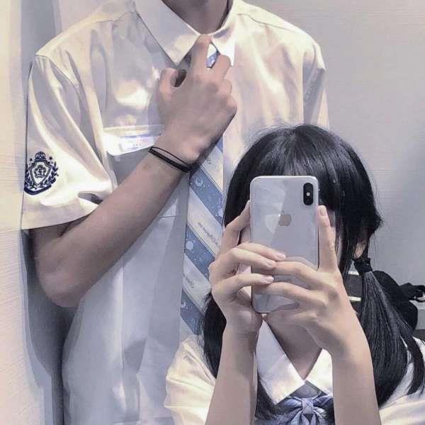 青春唯美甜甜的情侣真人头像图片