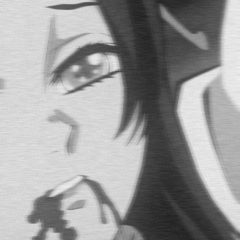 黑白丧系动漫男女模糊头像图片