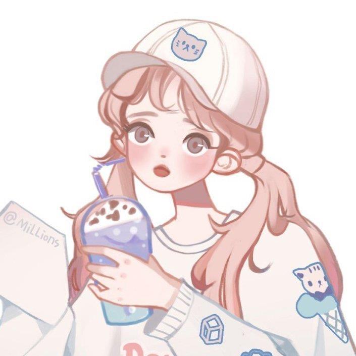 守月仙☽手绘女头可爱大眼萌妹头像图片