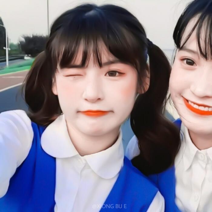 女生闺蜜二人世界小清新真人可爱头像图片