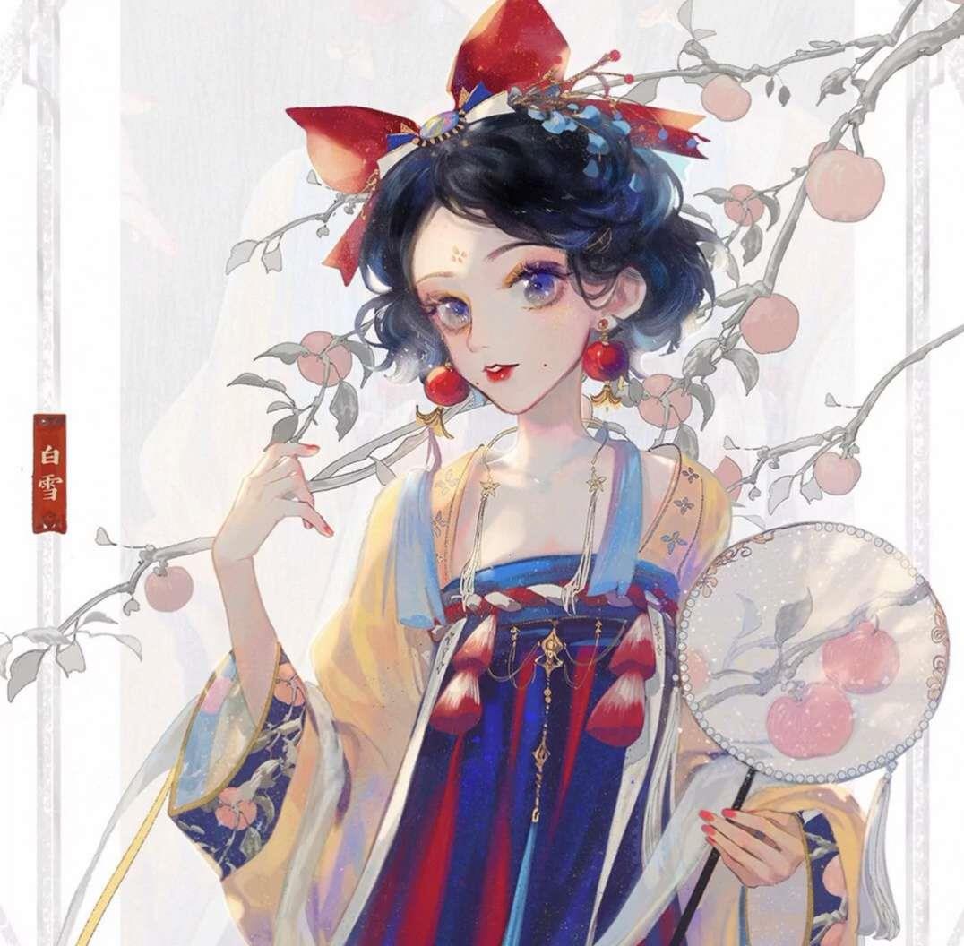 迪士尼公主古风漫画手绘头像图片