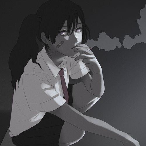 客桥.微丧手绘风女头/别用你短暂的喜欢打扰我平静的生活头像图片