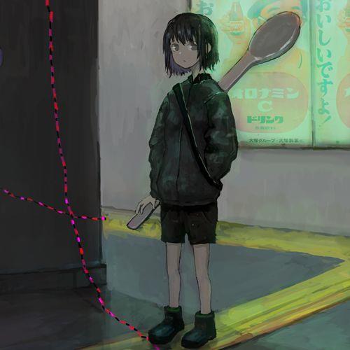 客桥.微丧手绘风女头/别用你短暂的喜欢打扰我平静的生活头像图片