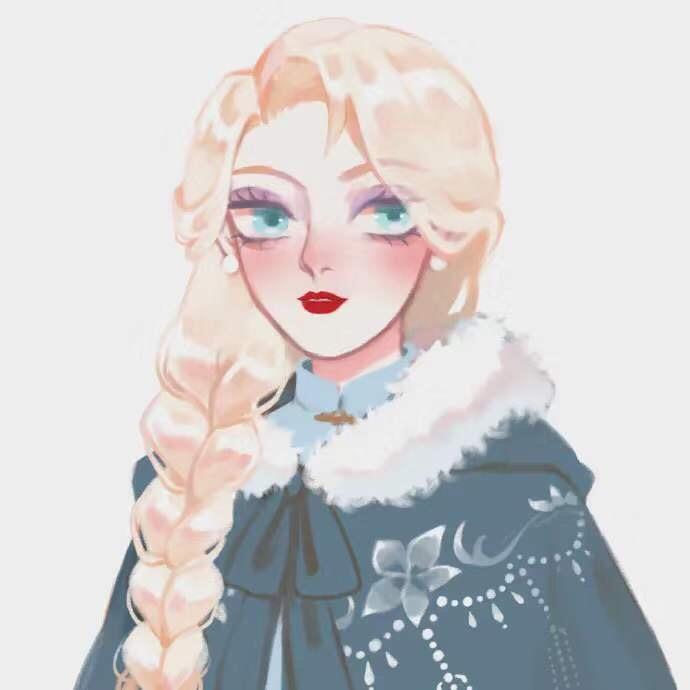 迪士尼公主复古油画 往下看头像图片