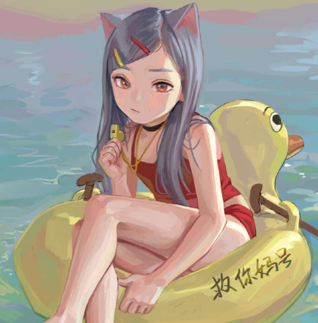 唐崎夜雨 唯美手绘自截女头 绘师 fkey头像图片