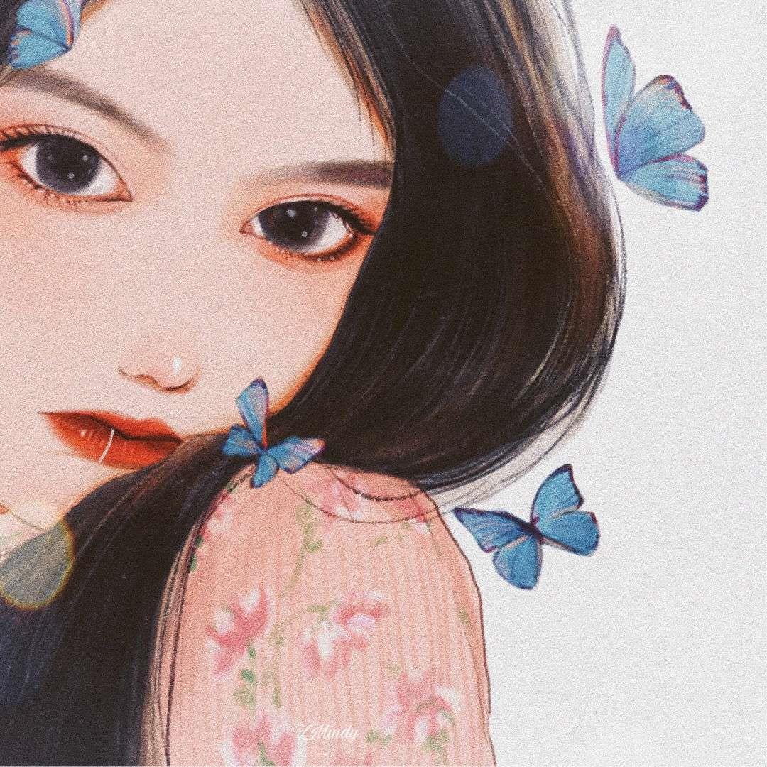 客桥.手绘意境伤感女头/我口袋只剩玫瑰一片，此行又山高路远.头像图片