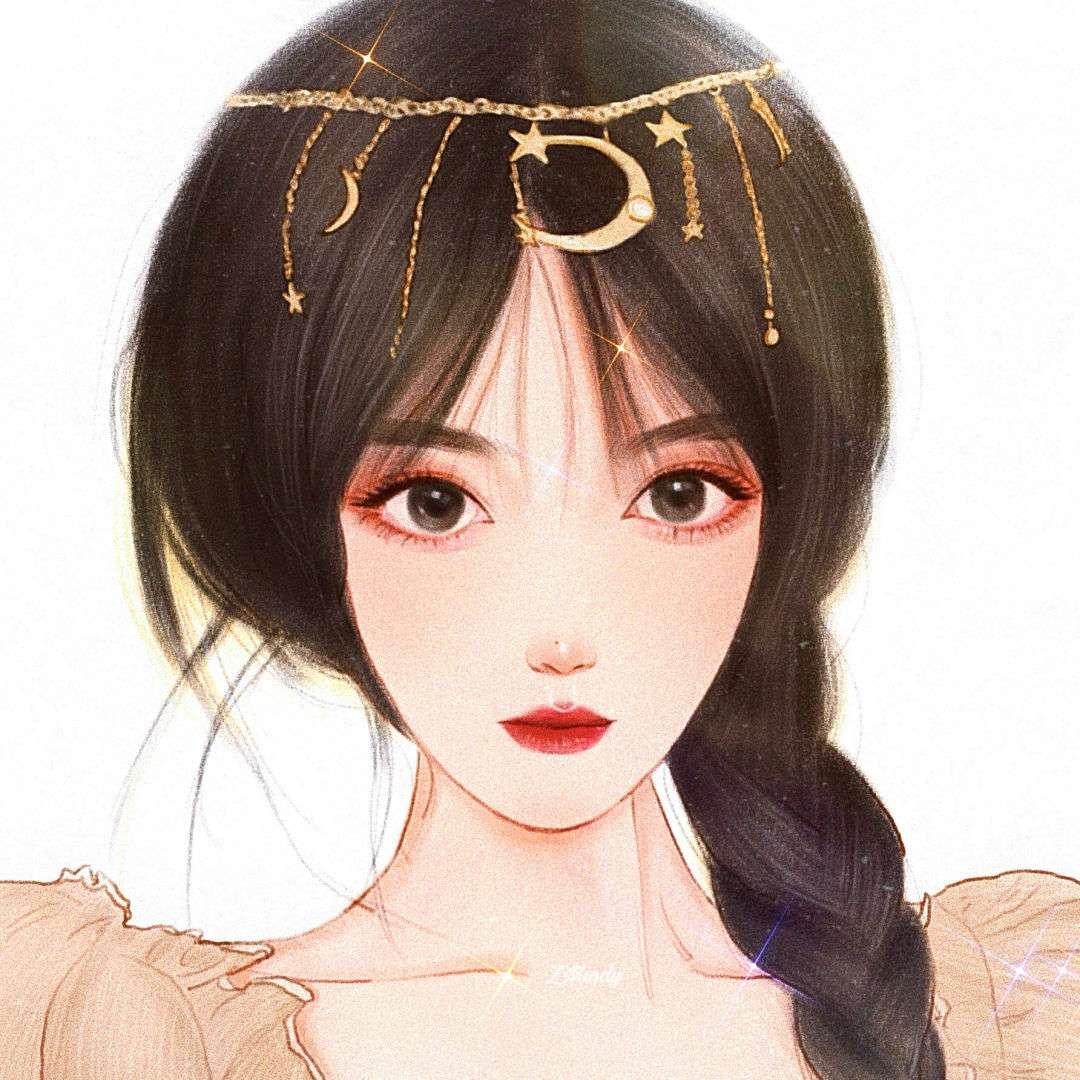 客桥.手绘意境伤感女头/我口袋只剩玫瑰一片，此行又山高路远.头像图片