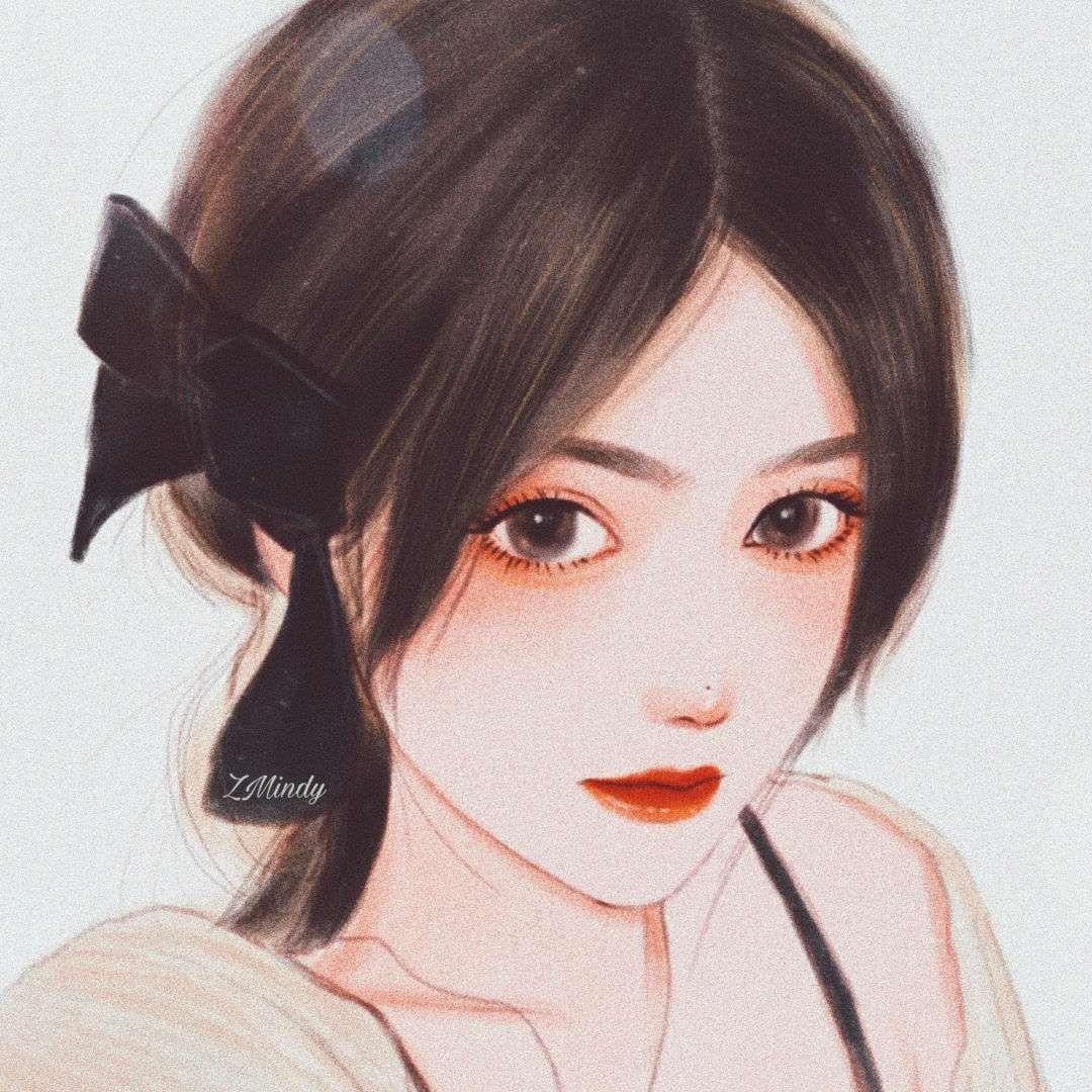 客桥.手绘意境伤感女头/我口袋只剩玫瑰一片，此行又山高路远.头像图片