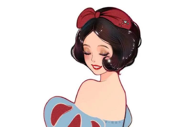 迪士尼公主转身回眸手绘动画头像图片