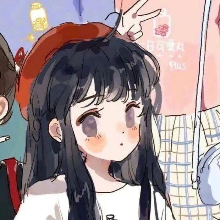 甜美日系闺蜜动漫头像图片