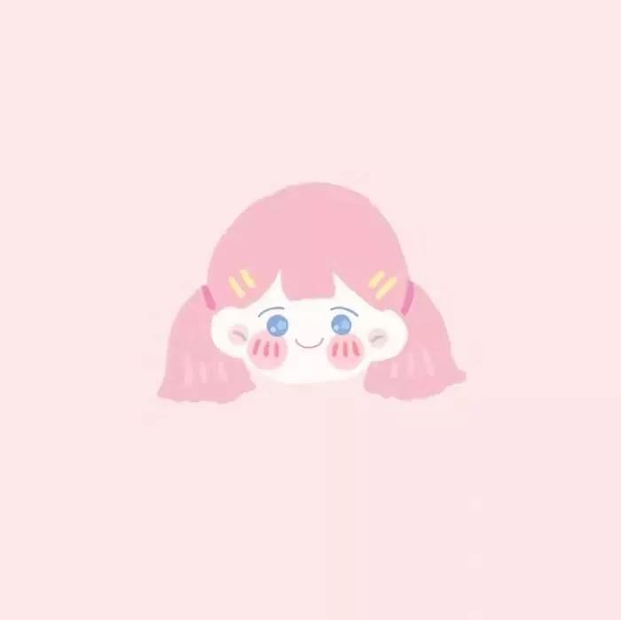 简约可爱少女粉卡通头像图片
