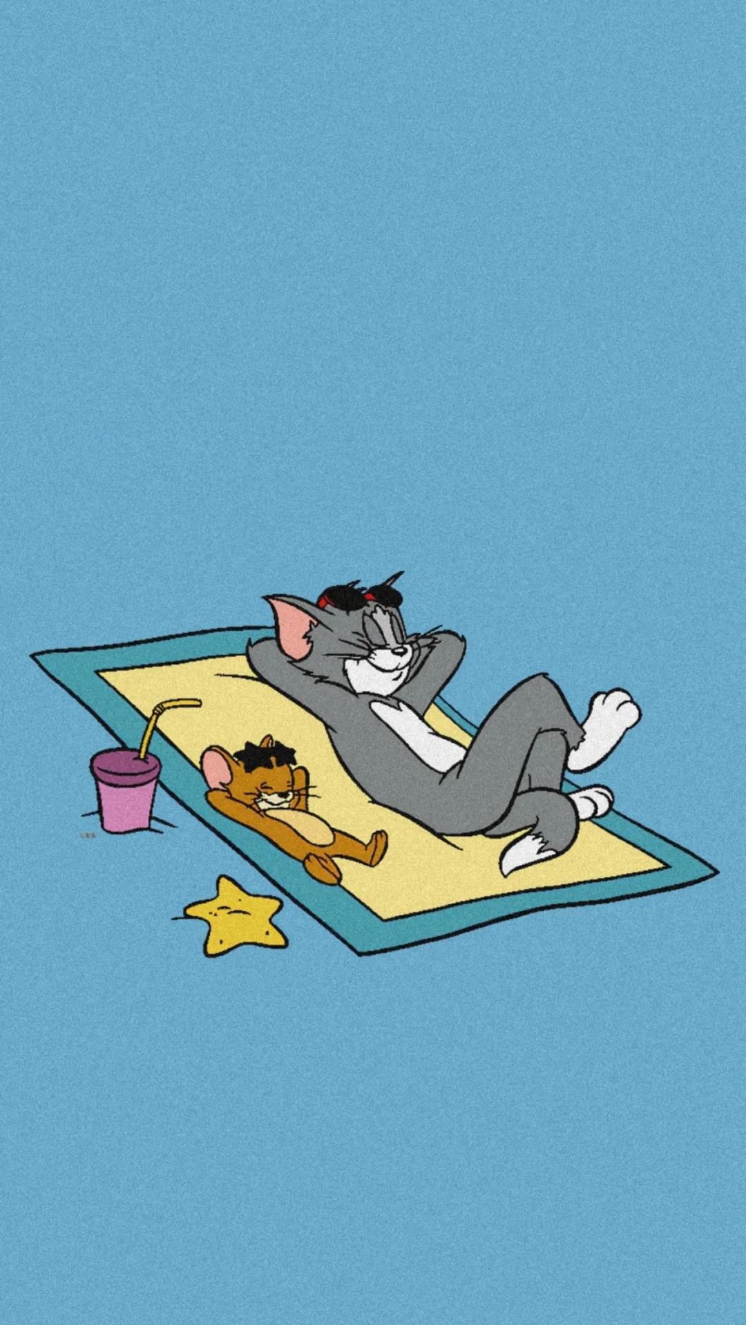 相爱相杀的《猫和老鼠》汤姆杰瑞动画简约手机壁纸图片