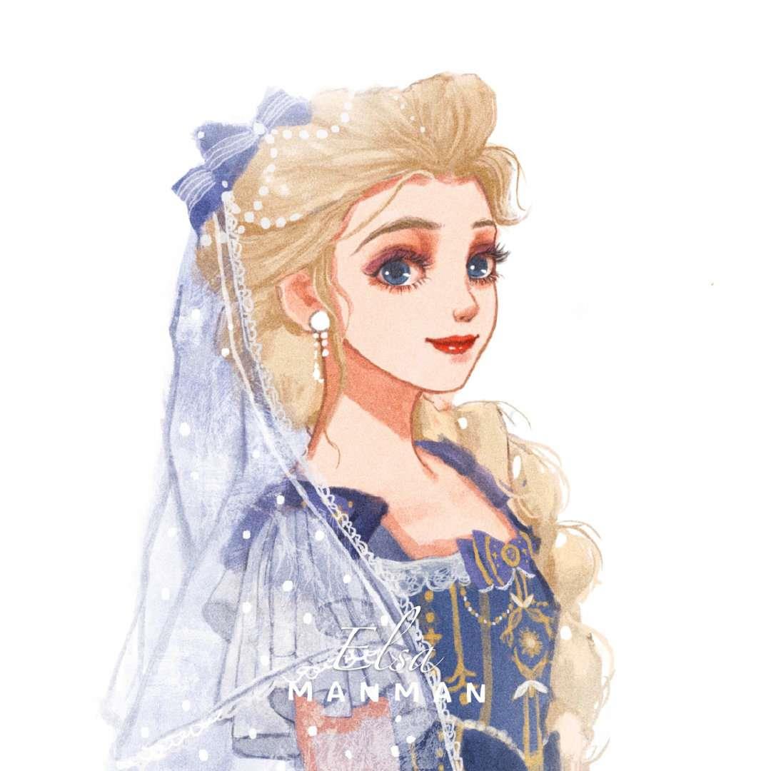 手绘 洛丽塔风迪士尼公主头像图片