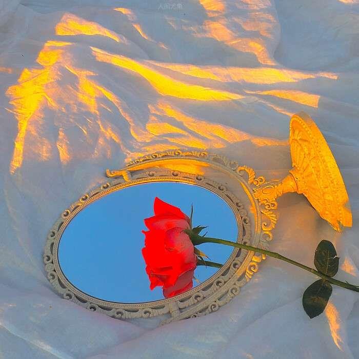 向晚/ins橙色系唯美意境背景头像图片