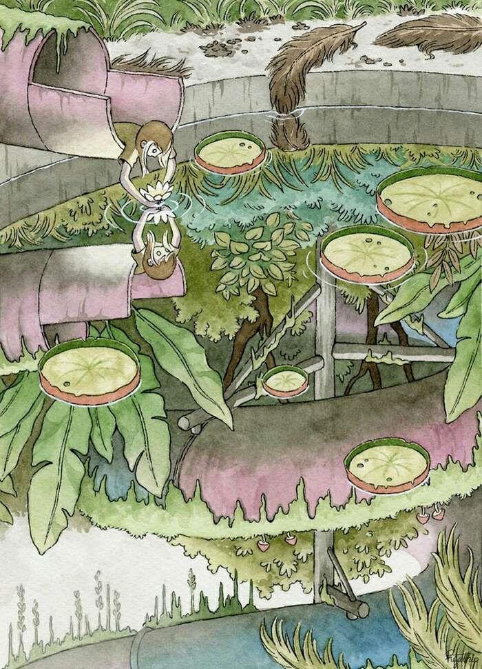 池乔：安静的角落，孤独的气息…画师Piyathip水彩插画作品欣赏头像图片
