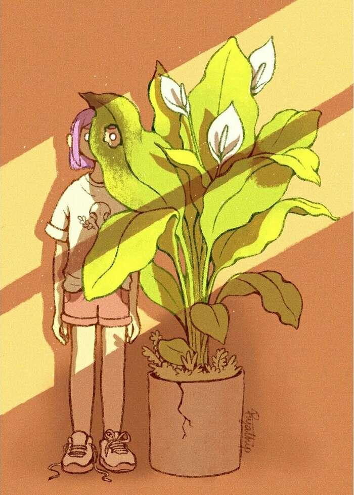 池乔：安静的角落，孤独的气息…画师Piyathip水彩插画作品欣赏头像图片