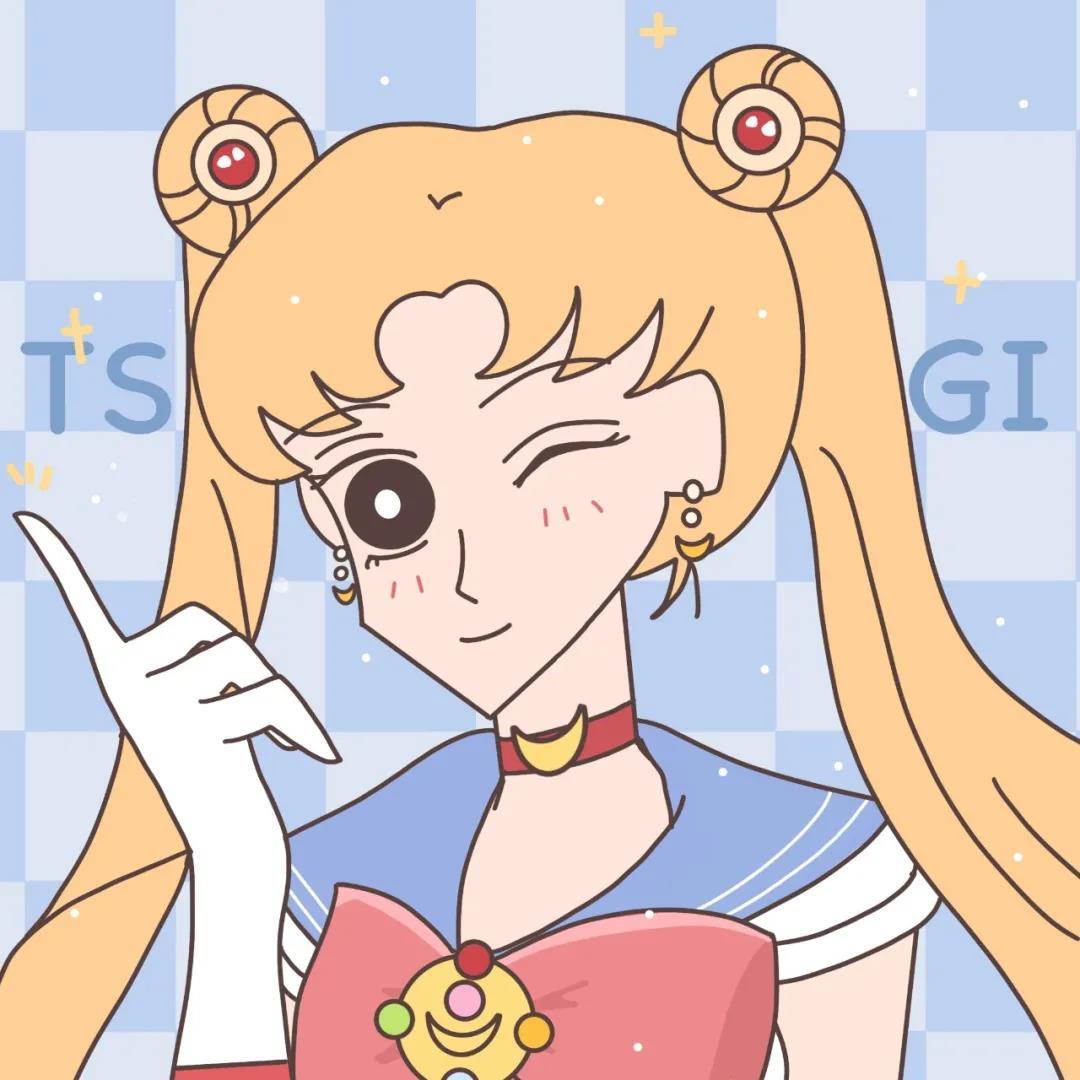 蜡笔小新画风的美少女战士可爱动画头像图片
