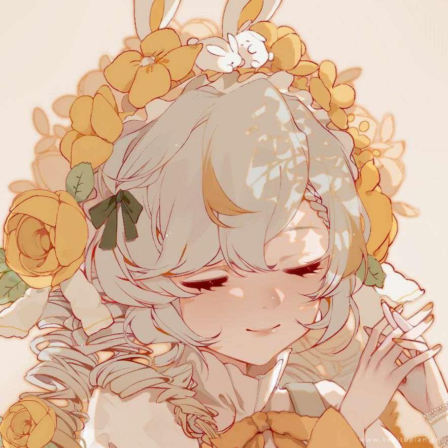 唯美橙色系动漫女头/最后一张凑数用的嘻嘻头像图片