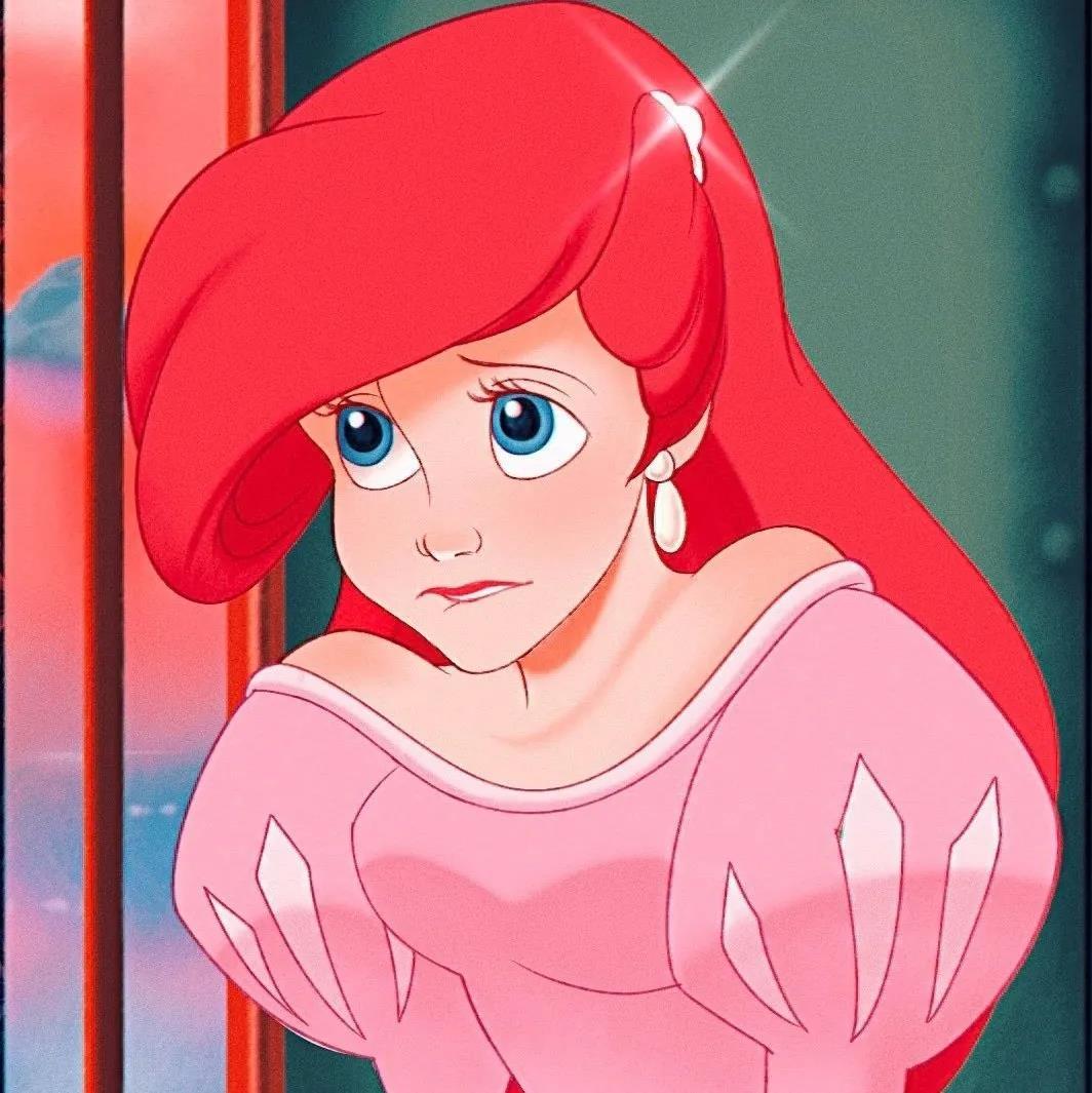 很火的迪士尼公主美人鱼爱丽儿高清动画头像图片