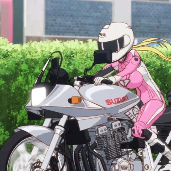 带着头盔的可爱机车动漫少女头像图片