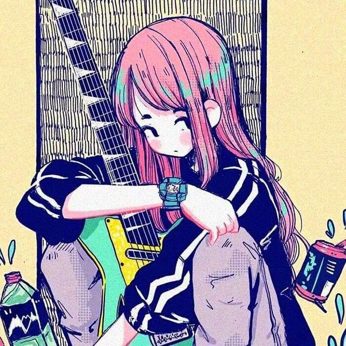 手绘精致画报风女头(二传)头像图片