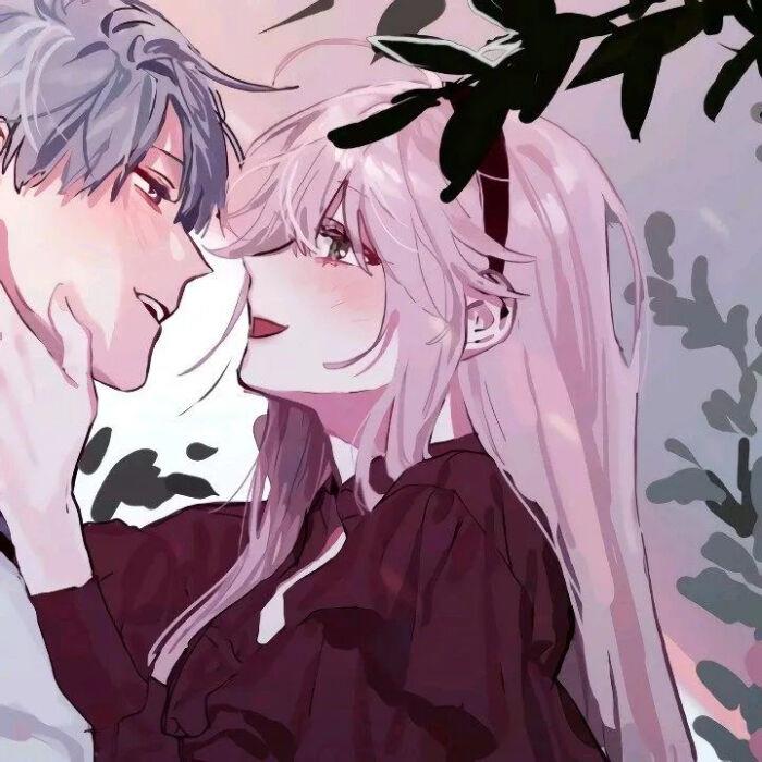 唐崎夜雨 甜甜的二次元情侣头像图片