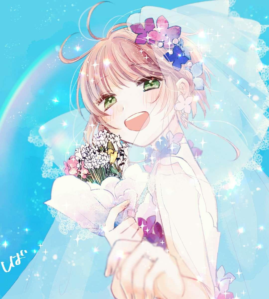 清新蓝魔卡樱手绘头像图片