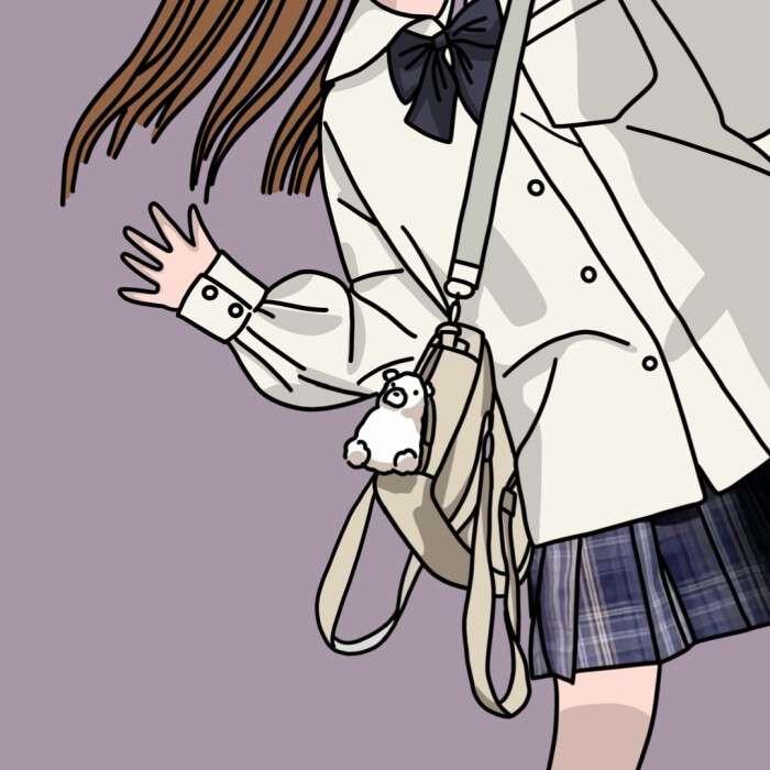 唐崎夜雨 jk女孩的手绘 画师：画jk的脑虎头像图片