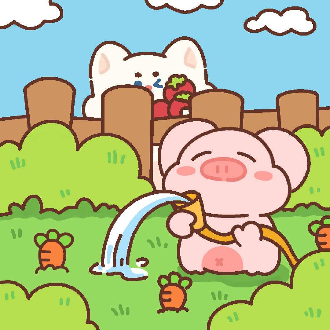 清新萌宠插画 ，今日份治愈 太可爱了 ​​​头