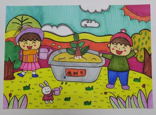 植树节儿童画简单好看 小学生植树节图画简单又好看