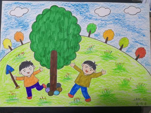 植树节儿童画简单好看 小学生植树节图画简单又好看