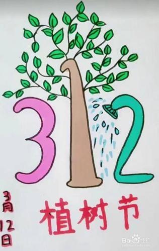 312植树节绘画图片 植树节图画作品