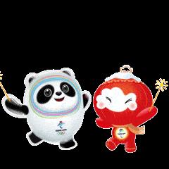 可爱的雪容融冰墩墩表情包动图gif