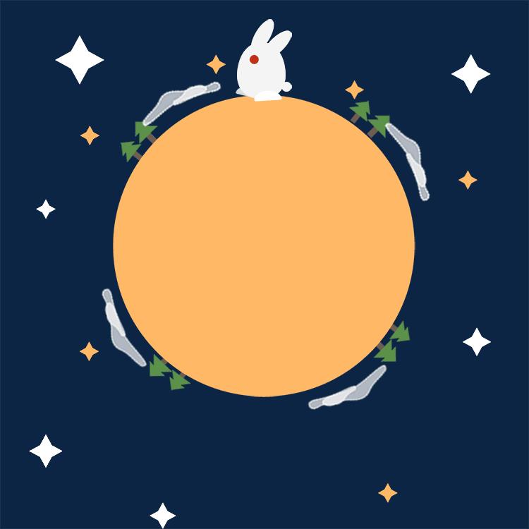 可爱个性兔子月球表情包图片