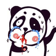 生气震惊吐血熊猫卡通手绘可爱动态表情包图片