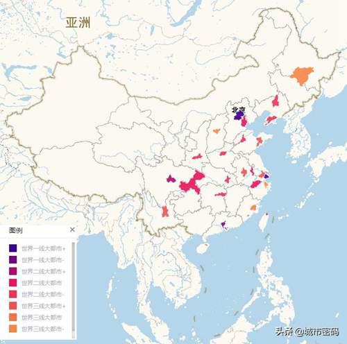 2021年中国的世界级城市地理分布图 中国城市地图全图