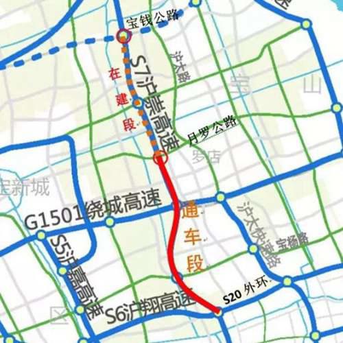 上海市S7沪崇高速公路二期继续建设 上海高速公路地图