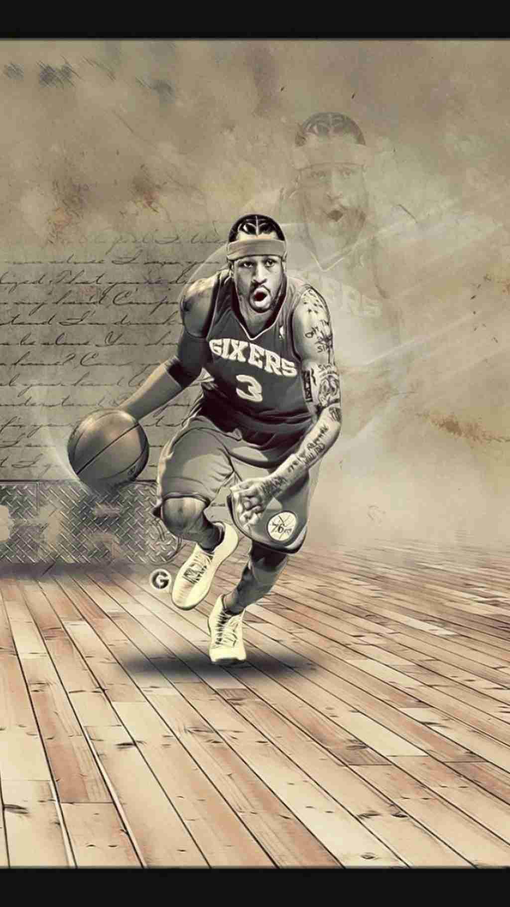 职业篮球运动员阿伦·埃泽尔·艾弗森手机壁纸
